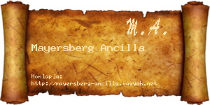 Mayersberg Ancilla névjegykártya